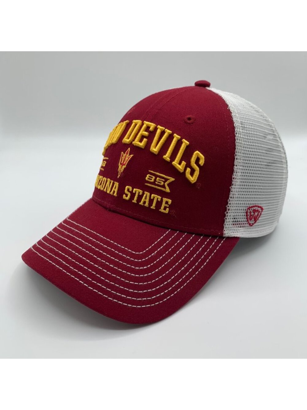 Arizona State Sun Devils NCAA Maroon White Top of the World Snapback Trucker Hat